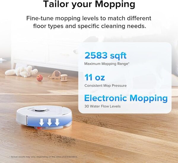 roborock Q7 Max+ Robot Vacuum and Mop, Self-Emptying up to 7 Weeks, 4200Pa Suction, 30-Level Adjustable Water Flow, PreciSense LiDAR Navigation, No-Mop & No-Go Zones, APP & Voice Control - Image 6