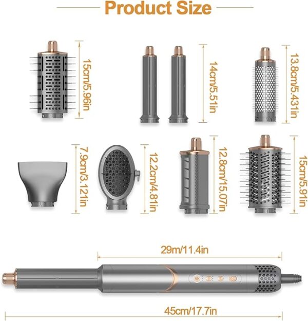 8 in 1 Negative Ionic Foldable Wrap Air Hair Styler Set, 110000 RPM High-Speed Hot Hair Dryer Brush Set for Curling, Fast Dry, Straightening - Versatile Hair Styling Tool with Multiple Attachments - Image 3