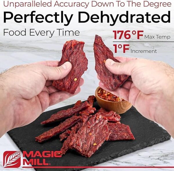 Magic Mill Pro Food Dehydrator Machine | 7 Stainless Steel Trays | Dryer for Jerky, Dog Treats, Herb, Meat, Beef, Fruit | Keep Warm Function, Digital Timer and Temperature Control, ETL Approved - Image 4