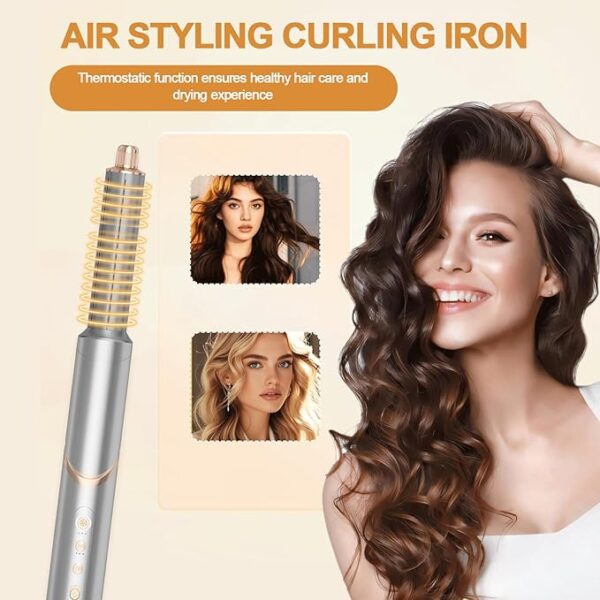 8 in 1 Negative Ionic Foldable Wrap Air Hair Styler Set, 110000 RPM High-Speed Hot Hair Dryer Brush Set for Curling, Fast Dry, Straightening - Versatile Hair Styling Tool with Multiple Attachments - Image 2