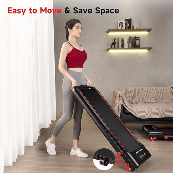 RHYTHM FUN Treadmill with Incline, Walking Pad Treadmill with Handle Bar, 300lbs Foldable Treadmill Incline with APP, Portable Folding Treadmills for Home/Office with Low Noise - Image 3