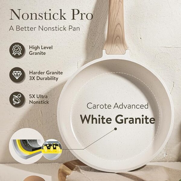 CAROTE 14 Pcs Pots and Pans Set Nonstick,Cookware Set Kitchen Cooking Set with Utensil and Pan Protectors - Image 5