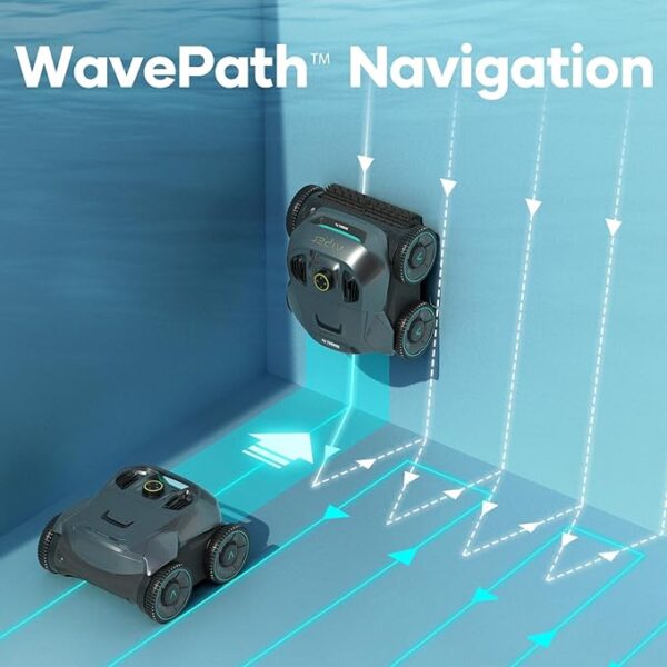 AIPER Cordless Robotic Pool Cleaner, WavePath Navigation, Wall-Climbing, Quad-Motor, 150 mins Runtime for Inground Pools up to 1,600 sq.ft, ZT6002 - Image 5