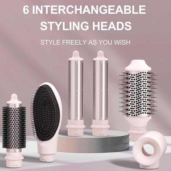 6 in 1 Hair Dryer Brush Set High-Speed 110,000 RPM Ionic Hot Air Styler with Auto Curlers Intelligent Heat Control Negative Ionic Blow Dryer for Fast Drying Curling Straightening Volumizing with Case - Image 4