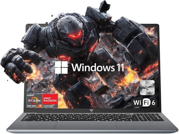 Gaming Laptop, Laptop with AMD Ryzen 7 5700U (8C/16T, Up to 4.3GHz), 16GB RAM 512GB NVMe SSD Laptop Computer, Radeon RX Vega 8 Graphics, 16.1-inch FHD Display, WiFi 6, 53Wh Battery, Backlit KB