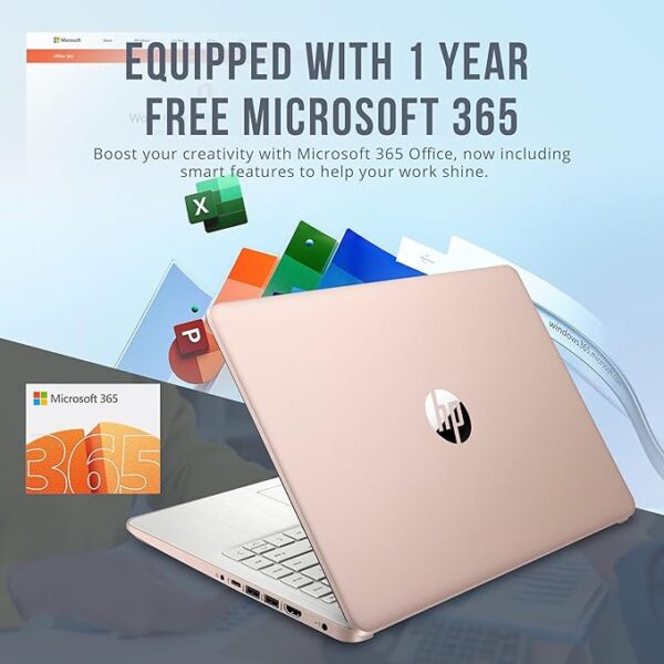 HP Stream 14" HD BrightView Laptop, Intel Celeron N4120, 16GB RAM, 288GB Storage (128GB eMMC + 160GB Docking Station Set), Intel UHD Graphics, 720p Webcam, Wi-Fi, 1 Year Office 365, Win 11 S, Gold - Image 2