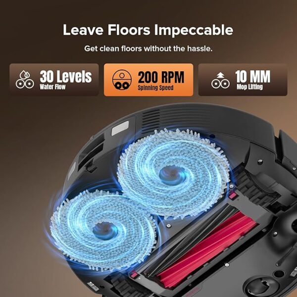 roborock Qrevo Master Robot Vacuum and Mop Combo, 10,000Pa Suction, FlexiArm Design Side Brush & Mop, Auto Mop Washing & Drying, Self-Emptying&Refilling, Dock Self-Cleaning, Obstacle Avoidance, Black - Image 6