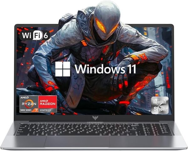 Gaming Laptop, Laptop with AMD Ryzen 7 5700U (8C/16T, Up to 4.3GHz), 16GB RAM 512GB NVMe SSD Laptop Computer, Radeon RX Vega 8 Graphics, 16.1-inch FHD Display, WiFi 6, 53Wh Battery, Backlit KB - Image 2