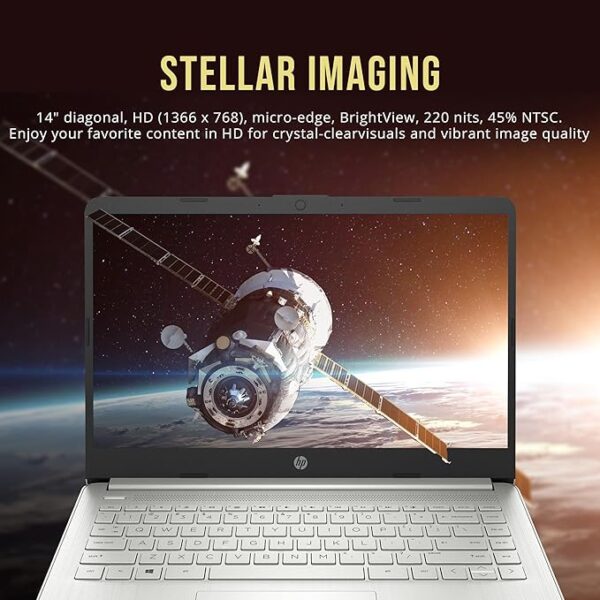 HP Stream 14" HD BrightView Laptop, Intel Celeron N4120, 16GB RAM, 288GB Storage (128GB eMMC + 160GB Docking Station Set), Intel UHD Graphics, 720p Webcam, Wi-Fi, 1 Year Office 365, Win 11 S, Silver - Image 5