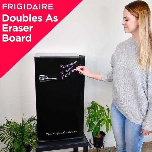 Frigidaire EFR331 Single Door Compact Refrigerator - Adjustable Thermostat Control - Reversible Doors - Front Blackboard, Write and Erase - Ideal for Dorm, Office, RV, Room - Black, 3.2 Cubic Feet - Image 2