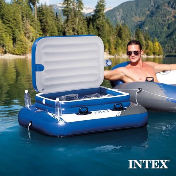 Intex 32'x16'x52 Rectangular Ultra XTR Frame Above Ground Pool with Sand Filter Pump, Ladder, Ground Cloth, Pool Cover, Floats (2 Pack), & Cooler - Image 2