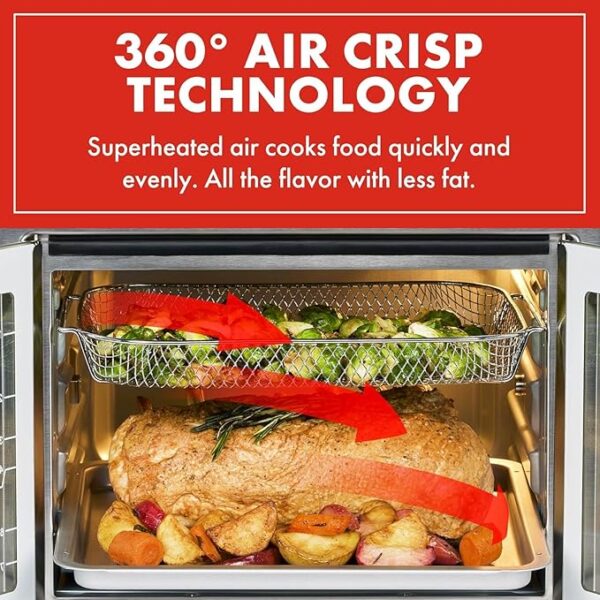 Emeril Lagasse Extra Large French Door Air Fryer Toaster Oven Combo, 24 Cooking Functions and Digital Controls, 7 Accessories Included, Stainless Steel Finish, 26QT Capacity - Image 6