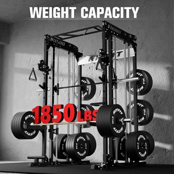 RitFit M1 & M1 Pro Smith Machine Weight Stack Set with Cable Crossover System, Multi-Function Squat Rack Power Cage for Home Gym, Power Rack and Packages - Image 2