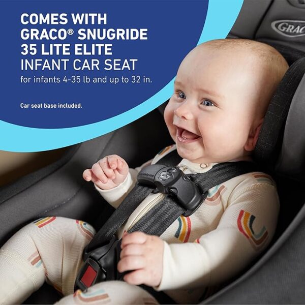 Graco Modes Nest Travel System with Adjustable Reversible Seat, Pram Mode, Lightweight Aluminum Frame, and SnugRide 35 Lite Elite Infant Car Seat, Sullivan - Image 3