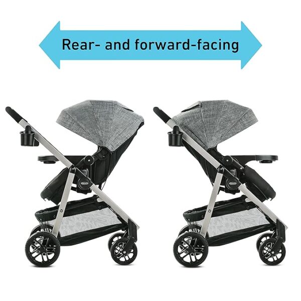 Graco Modes Pramette Travel System | Stroller & Car Seat Combo | 3-in-1 Stroller Modes | Includes Graco SnugRide 35 Infant Car Seat | Ellington - Image 6