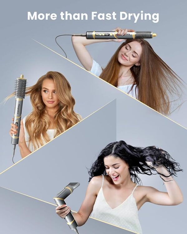 Easywave Air Wrap Hair Styler: Flexible 5 in 1 Air Styling & Drying System, Professional Air Wrap Hot Air Brush Set for Fast Drying, Curling Volumizing Smoothing & Styling, Oval Brush, Concentrator - Image 2