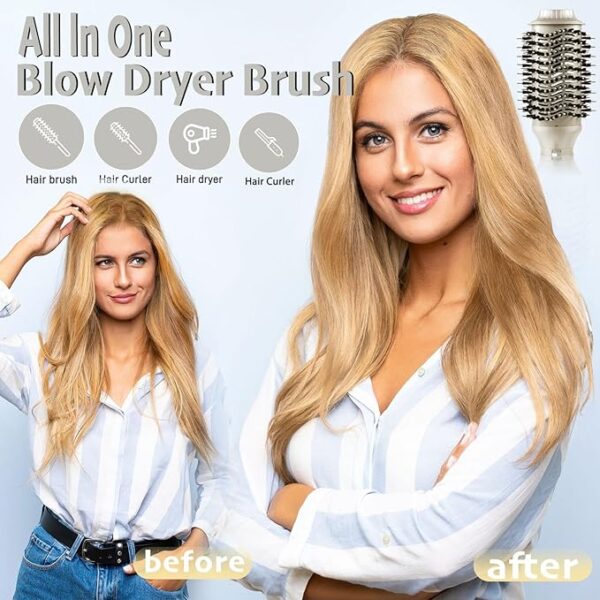 6 in 1 Hair Air Styler, Ionic Hair Dryer Brush 110,000 RPM High-Speed Frizz- Free Hot-Air Auto Wrap Curlers, Multi Hair Styler, Blow Dryer for Fast Drying Straightening Volumizing Curling Styling - Image 3