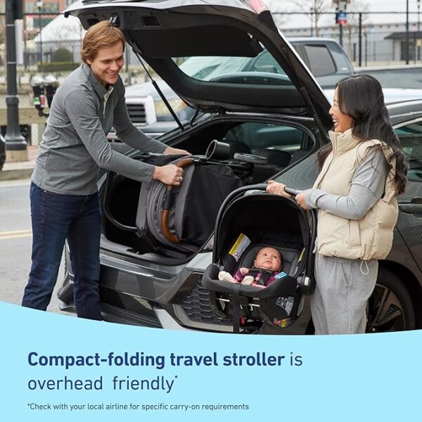 Graco Ready2Jet Travel System – Overhead Friendly Compact Travel Stroller with Automatic Fold and SnugRide Infant Car Seat - Image 2
