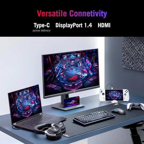 ASUS ROG Strix 27” QHD (2560x1440) HDR400 USB-C Gaming Monitor (XG27ACS), 180Hz,1ms, Fast IPS, 133% sRGB, Extreme Low Motion Blur Sync, G-Sync Compatible, DisplayWidget, Tripod Socket, 3 Year Warranty - Image 6