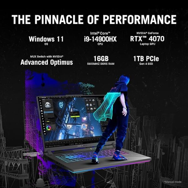 ASUS ROG Strix G16 (2024) Gaming Laptop, 16” ROG Nebula Display 16:10 QHD 240Hz, NVIDIA® GeForce RTX™ 4070, Intel® Core™ i9-14900HX, 16GB DDR5-5600, 1TB PCIe Gen4 SSD, Wi-Fi 6E, Win 11, G614JIR-AS94 - Image 6