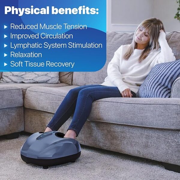 MIKO Foot Massager Machine with Deep-Kneading, Compression, Shiatsu, and Heat for Plantar Fasciitis, Neuropathy, FSA/HSA Eligible - Fits up to Men Size 12 - Image 2