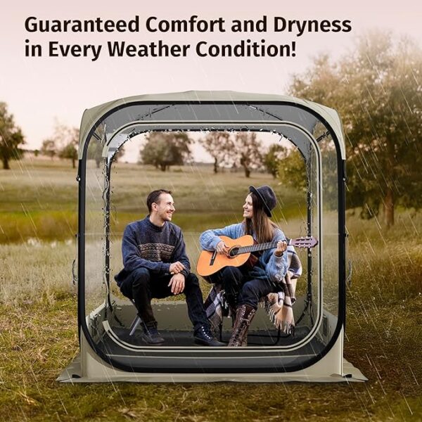 EAST OAK Weather Pod for Sport Events, Fishing & Outdoors | Pop Up Bubble Tent Instant Sun & Rain Shelter | No Condensation, Spacious Interior, Ultra Visibility | All Weather Protection | 2-3 Persons - Image 2