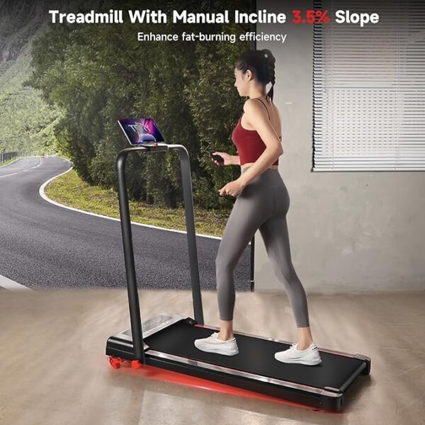 RHYTHM FUN Treadmill with Incline, Walking Pad Treadmill with Handle Bar, 300lbs Foldable Treadmill Incline with APP, Portable Folding Treadmills for Home/Office with Low Noise - Image 2