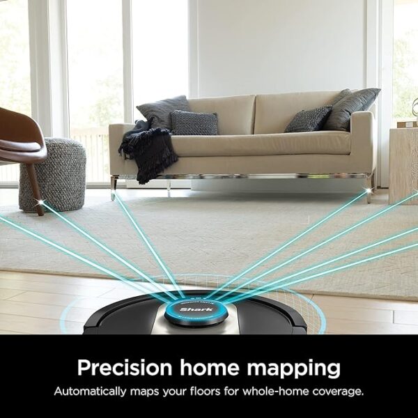 Shark AV2501AE AI Robot Vacuum with XL HEPA Self-Empty Base, Bagless, 60-Day Capacity, LIDAR Navigation, Perfect for Pet Hair, Compatible with Alexa, Wi-Fi Connected, Carpet & Hard Floor, Black - Image 3