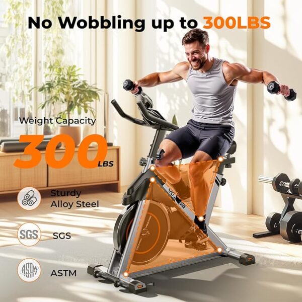 YOSUDA Indoor Cycling Bike Brake Pad/Magnetic Stationary Bike - Cycle Bike with Tablet Mount & Comfortable Seat Cushion - Image 6