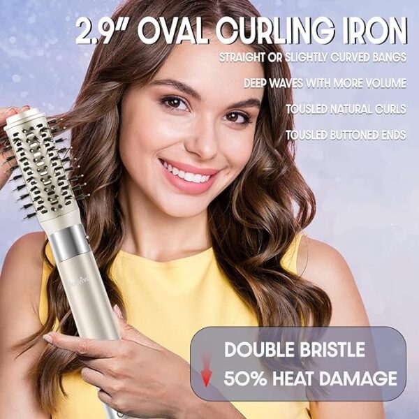 6 in 1 Hair Air Styler, Ionic Hair Dryer Brush 110,000 RPM High-Speed Frizz- Free Hot-Air Auto Wrap Curlers, Multi Hair Styler, Blow Dryer for Fast Drying Straightening Volumizing Curling Styling - Image 2