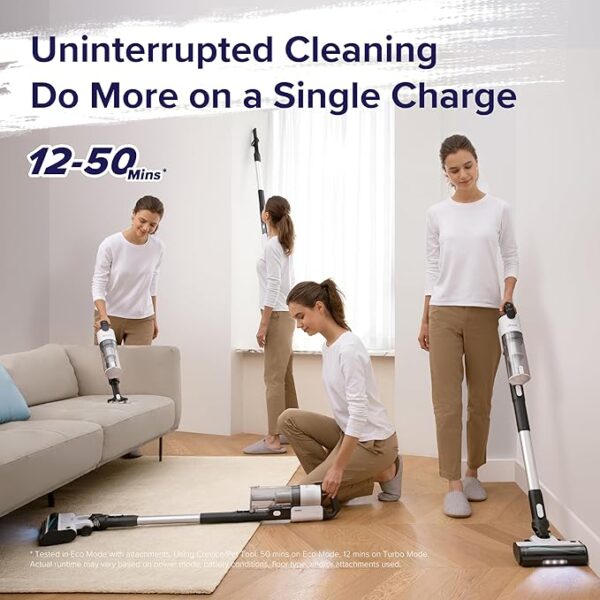 LEVOIT Cordless Vacuum Cleaner, Stick Vac with Tangle-Resistant Design, Up to 50 Minutes, Powerful Suction, Rechargeable, Lightweight, and Versatile for Carpet, Hard Floor, Pet Hair, LVAC-200 - Image 5