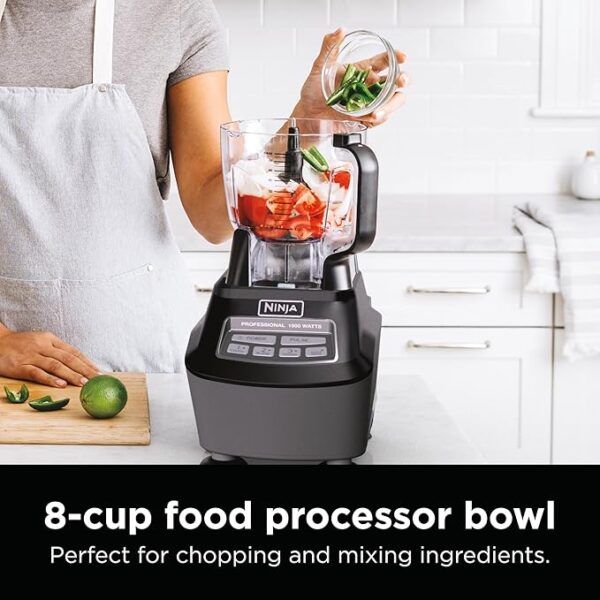 Ninja Blender, Food Processor, Blender for-Smoothies, Includes Pitcher, Smoothie Cup, and 8-Cup Bowl, Salsa, Dough, Shakes, Slush, and Frozen Drinks, Mega Kitchen System, 120 Volts, Black, BL770AMZ - Image 2