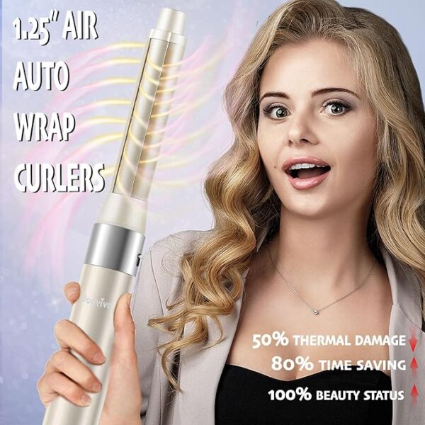 6 in 1 Hair Air Styler, Ionic Hair Dryer Brush 110,000 RPM High-Speed Frizz- Free Hot-Air Auto Wrap Curlers, Multi Hair Styler, Blow Dryer for Fast Drying Straightening Volumizing Curling Styling - Image 4