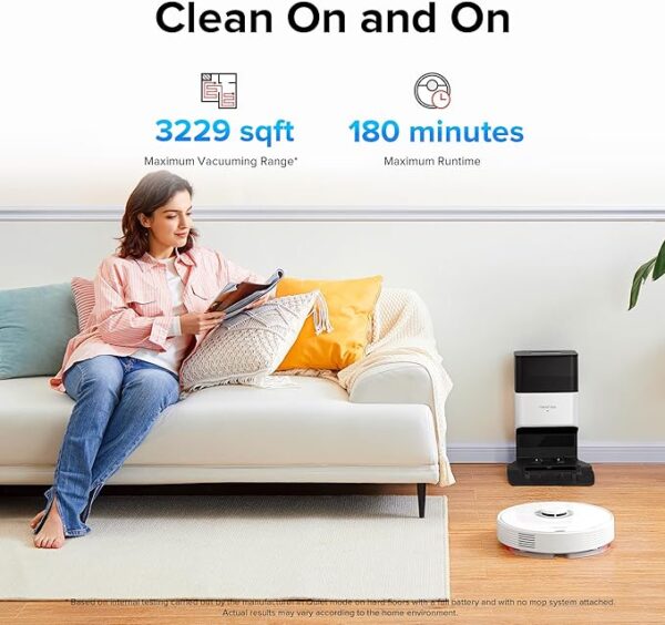 roborock Q7 Max+ Robot Vacuum and Mop, Self-Emptying up to 7 Weeks, 4200Pa Suction, 30-Level Adjustable Water Flow, PreciSense LiDAR Navigation, No-Mop & No-Go Zones, APP & Voice Control - Image 4