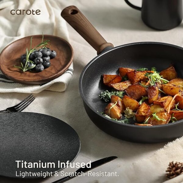 CAROTE Nonstick Pots and Pans,Cookware Set 16pcs Kitchen Cooking Sets, Pot and Pan Non Stick w/Frying pan - Image 3