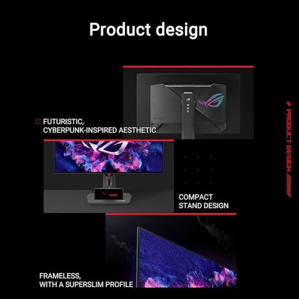 ASUS ROG Strix 27” 1440P OLED Gaming Monitor (XG27AQDMG) - QHD, Glossy OLED, 240Hz, 0.03ms, Custom Heatsink, Anti-Flicker,Uniform Brightness, G-SYNC Compatible, 99% DCI-P3, DisplayWidget, - Image 5