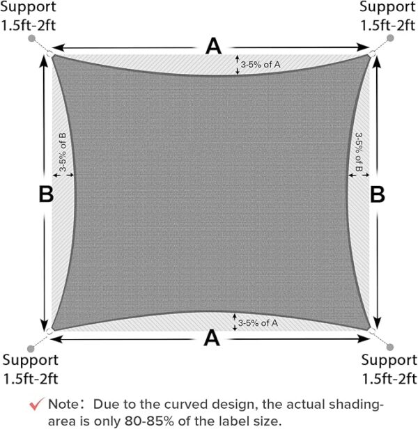 Artpuch Sun Shade Sail, 14'x14'x14' Light Grey Triangle, Curved Edged Commercial Grade 185GSM Permeable Outdoor Shade Cloth for Deck, Backyard, Patio (Custom Sizes Made) - Image 2