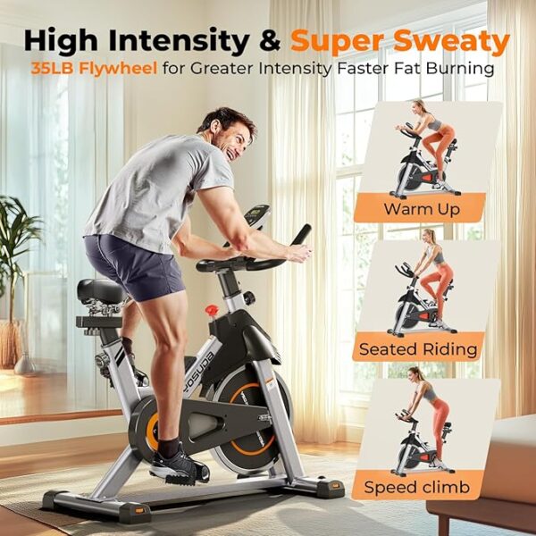 YOSUDA Indoor Cycling Bike Brake Pad/Magnetic Stationary Bike - Cycle Bike with Tablet Mount & Comfortable Seat Cushion - Image 4