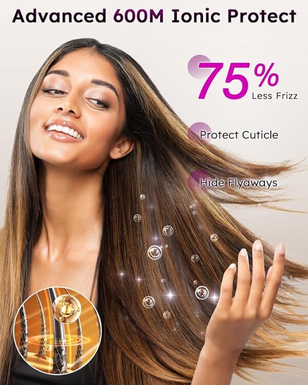 Deluxe 8-in-1 Air Styler Pro 2025 by Rylena, Hair Dryer Brush for Fast Drying, Auto Curling, Smoothing&Volumizing, 8 Attachable Heads, 110,000 RPM High-Speed Multi Styler, 600M Ionic Care, Stone - Image 5