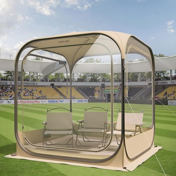 EAST OAK Weather Pod for Sport Events, Fishing & Outdoors | Pop Up Bubble Tent Instant Sun & Rain Shelter | No Condensation, Spacious Interior, Ultra Visibility | All Weather Protection | 2-3 Persons