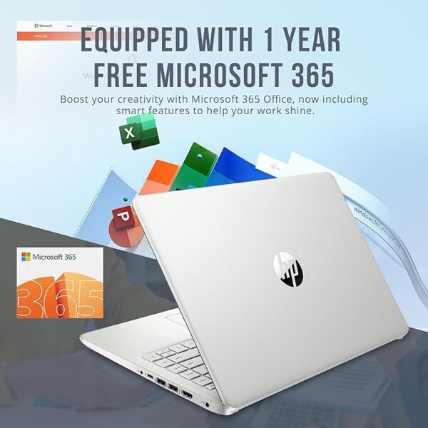 HP Stream 14" HD BrightView Laptop, Intel Celeron N4120, 16GB RAM, 288GB Storage (128GB eMMC + 160GB Docking Station Set), Intel UHD Graphics, 720p Webcam, Wi-Fi, 1 Year Office 365, Win 11 S, Silver - Image 7