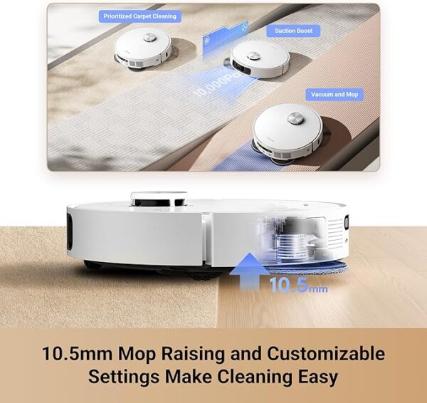 DREAME L10s Ultra Gen 2 Robot Vacuum and Mop, 10,000Pa Suction, MopExtend Technology, All-in-One Base Station, Pet-Friendly, Versatile Carpet Cleaning, DuoScrub Mopping System, Smart Pathfinder Tech - Image 3
