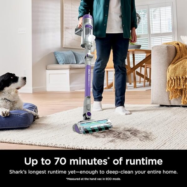 Shark Cordless Vacuum Cleaner with HEPA Filter, PowerDetect Clean & Empty, Powerful Suction, Pet Hair Pickup, Carpets & Hardfloor, Grey/Purple, IP1251 - Image 5