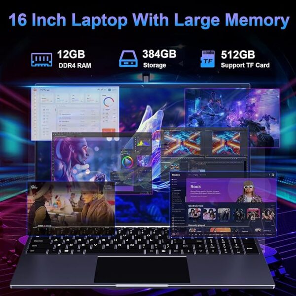 jumper Laptop Computer 16 inch FHD Display, 12GB RAM, 256GB SSD, 128GB eMMC, 5G/2.4G WiFi, Type-C, HDMI, Numeric Keypad, Bluetooth, 38Wh Battery, 5305U Processor, Cooling System - Image 3