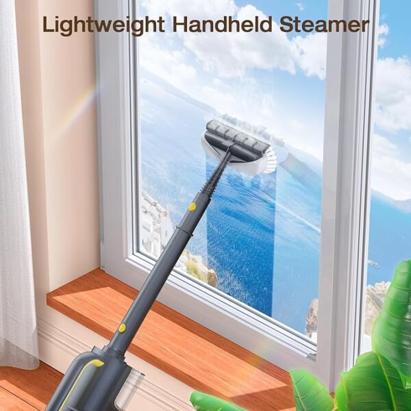 ScrubWiz Steam Mop Cleaner with Detachable Handheld Steamer, 10-in-1 Multi Accessories, Washable Microfiber Pads, 350ml and 2 Adjustable Levels for Cleaning Floor, Carpet, Tiles, and Grout, Gray - Image 4