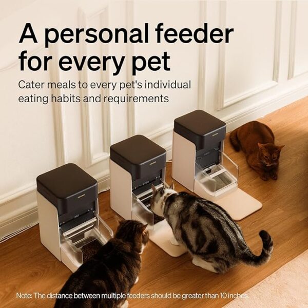 PETLIBRO Upgraded RFID Automatic Cat Feeder, 5G Wi-Fi Automatic Pet Feeder, 3L Auto Cat Feeder App Control with Light Collar Tag, Tag Activated One Automatic Cat Food Dispenser 1-10 Meals Control - Image 4