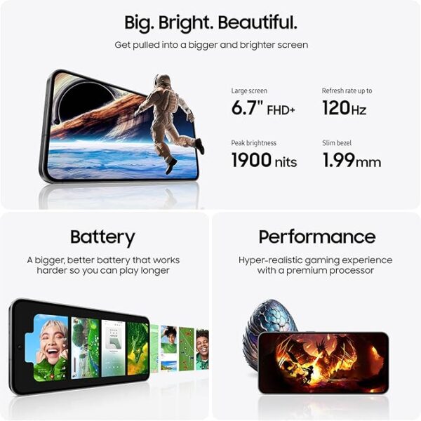 SAMSUNG Galaxy S24 FE AI Phone, 128GB Unlocked Android Smartphone, High-Res 50MP Camera, Long Battery Life, Brighter Display Screen, US Version, 2024, US 1 Yr Manufacturer Warranty, Graphite - Image 3