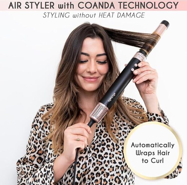 ELLA BELLA® 6 in 1 Professional Hot Air Styler • Powerful Hair Dryer & Straightener Set • Styling Without Heat Damage • Fast Drying Curling Volumizing Straightening • Includes Protective Travel Case - Image 6
