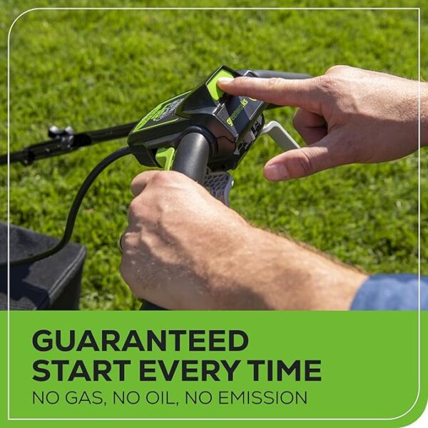 Greenworks 48V (2x24V) 21" Brushless Mower+12" String Trimmer+320CFM Blower,(2) 5.0Ah Batteries and 4A Dual Port Charger - Image 4