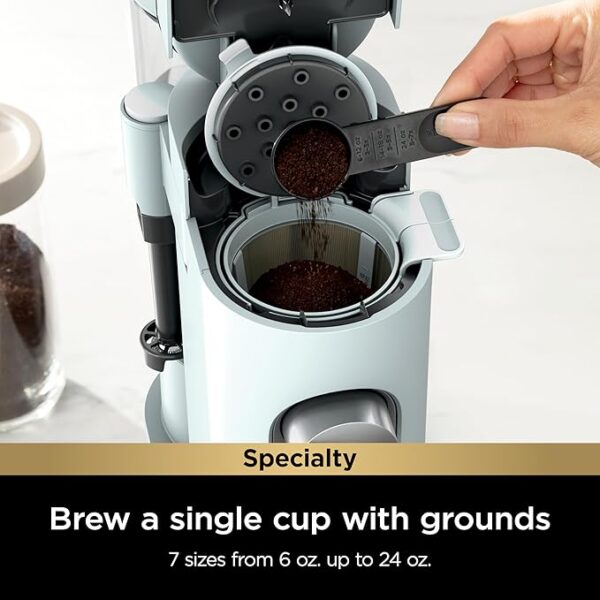 Ninja Pods & Grounds Specialty Single-Serve Coffee Maker, K-Cup Pod Compatible, Built-In Milk Frother, 6-oz. Cup to 24-oz. Travel Mug Sizes, Iced Coffee Maker, Glacier Blue, PB051GB - Image 2